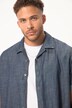 Chemise STHUGE en jean. Manches courtes et col cubain. Coupe Cuba-Fit, jusqu'au 8XL.