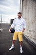 STHUGE hættetrøje, lanmgærmet, oversize, hætte, rygprint, op til 8 XL