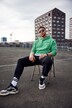 STHUGE Hoodie, oversized, acid wash, hætteprint, op til 8 XL