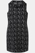 Robe, cercles, ligne en A, col roulé, sans manches, lin mélangé