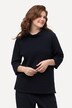 Camiseta sport, estructura, cuello alto, manga 3/4, algodón orgánico