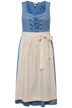 Dirndl, lyocell, 2 zástěry, hranatý výstřih, bez rukávů