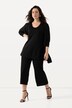 Jupe-culotte en maille fluide. Longueur mollet, jambe large. Taille élastique