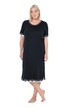 Noční košile, krajkové okraje, kulatý výstřih, krátké rukávy
