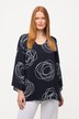 Overhemdblouse, dubbelgelaagd, scribbles, V-halslijn, lange mouwen