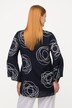 Overhemdblouse, dubbelgelaagd, scribbles, V-halslijn, lange mouwen