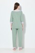 Pyjama, Streifendetails, V-Ausschnitt, 3/4-Arm