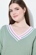 Pyjama, Streifendetails, V-Ausschnitt, 3/4-Arm