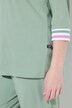 Pyjama, Streifendetails, V-Ausschnitt, 3/4-Arm