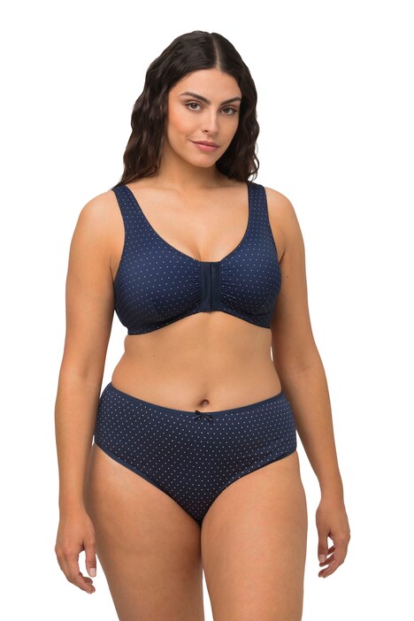 Bustier, puntíky, přední zapínání, košíčky C-D, mikrovlákno