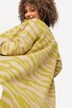 Longline Zebra Print Long Sleeve Collared Cardigan