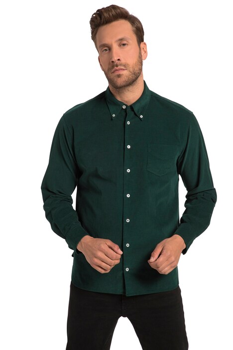 Manšestrová košile, dlouhé rukávy, límeček s knoflíky, Modern střih, do 8XL