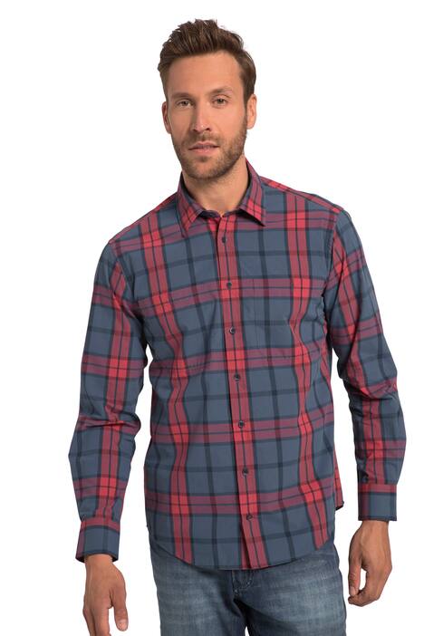 Kostkovaná košile, dlouhé rukávy, Kent límeček, Modern střih, do 8XL