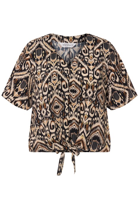 Bohemian Print Tie Blouse