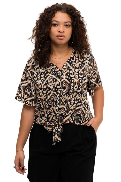 Bohemian Print Tie Blouse