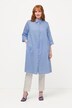 Chemisier long en lin mélangé, ligne A. Col chemise et manches 3/4.
