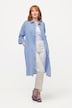 Chemisier long en lin mélangé, ligne A. Col chemise et manches 3/4.