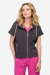 Kapuzen-Weste, oversized, Zipper, Zipptaschen