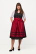 Abito tradizionale Dirndl con taglio smanicato, fiori, bottoni decorativi e scollo a V