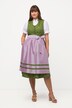 Abito tradizionale Dirndl con taglio smanicato, fiori, bottoni decorativi e scollo a V