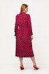 Robe maxi à col chemise et manches longues, mélange de rayures, en Lyocell mélangé