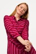 Robe maxi à col chemise et manches longues, mélange de rayures, en Lyocell mélangé