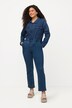 Jeans-Boilersuit, Jeans-Overall, skjortekrave, langærmet