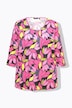 3/4 Sleeve V-Neck Leaf Print Tee