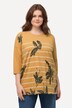 Shirt, strepen, oversized, ronde hals, 3/4 mouw, biologisch katoen