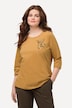 Shirt, borduurwerk, ronde hals, 3/4-mouw, biologisch katoen
