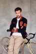 Collegejacke, Sweat, Knopfleiste
