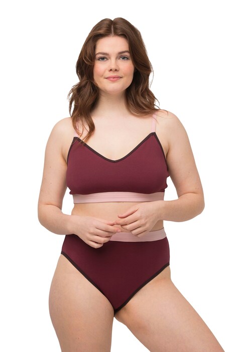 Bustier, výstřih do V, elastická ramínka, biobavlna
