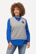 Pull sans manches en molleton à col en V, écusson