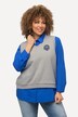 Pull sans manches en molleton à col en V, écusson