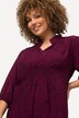 Bluse, prikker, smock-innfelling, V-hals, trekvartermer