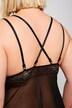Negližé & string kalhotky, set, leopardí krajka, síťovina