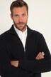 Cardigan, wolmix, patentbreisel, opstaande kraag, rits