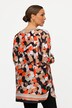 Tunique oversize à col en V et manches 3/4, en satin à pois