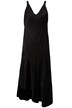 Saténové šaty, maxi délka, A střih, výstřih do V, bez rukávů