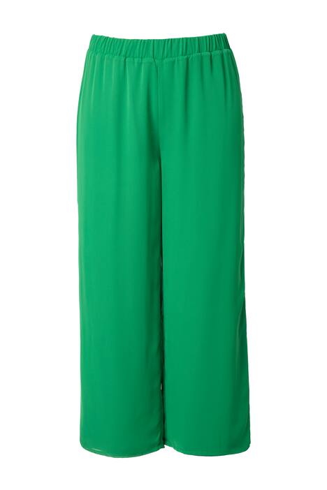 Šifonové kalhoty, dvouvrstvé, široké nohavice, elastický pas