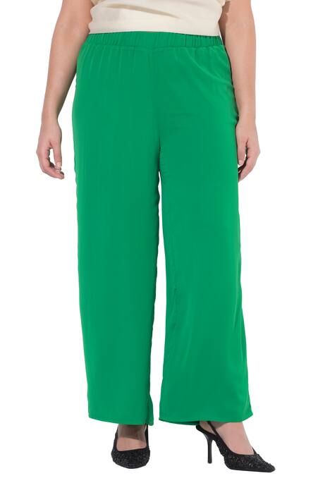 Šifonové kalhoty, dvouvrstvé, široké nohavice, elastický pas