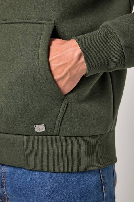 Veste à capuche JP 1880, collection Outdoor, fermeture zippée, modèle en molleton avec doublure en polaire bouclée - jusqu'au 8 XL