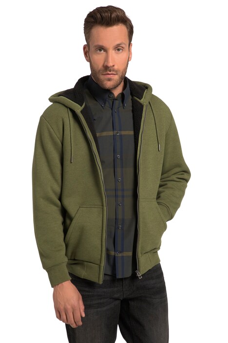 Bunda s kapucí, kolekce outdoor, tepláková, teddy podšívka, zip, do 8XL