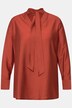 Blouse à lavallière, manches longues et col en V, micro-rayures