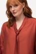 Blouse à lavallière, manches longues et col en V, micro-rayures