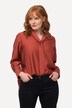 Blouse à lavallière, manches longues et col en V, micro-rayures