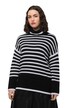Svetr, pruhy, žebrovaný úplet, roláček, dlouhé rukávy