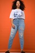 Jean Mom, coupe large à taille haute, style destroy, 5 poches
