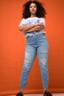 Jean Mom, coupe large à taille haute, style destroy, 5 poches