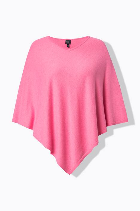 Poncho en maille de laine mélangée, col en V et finition en pointe